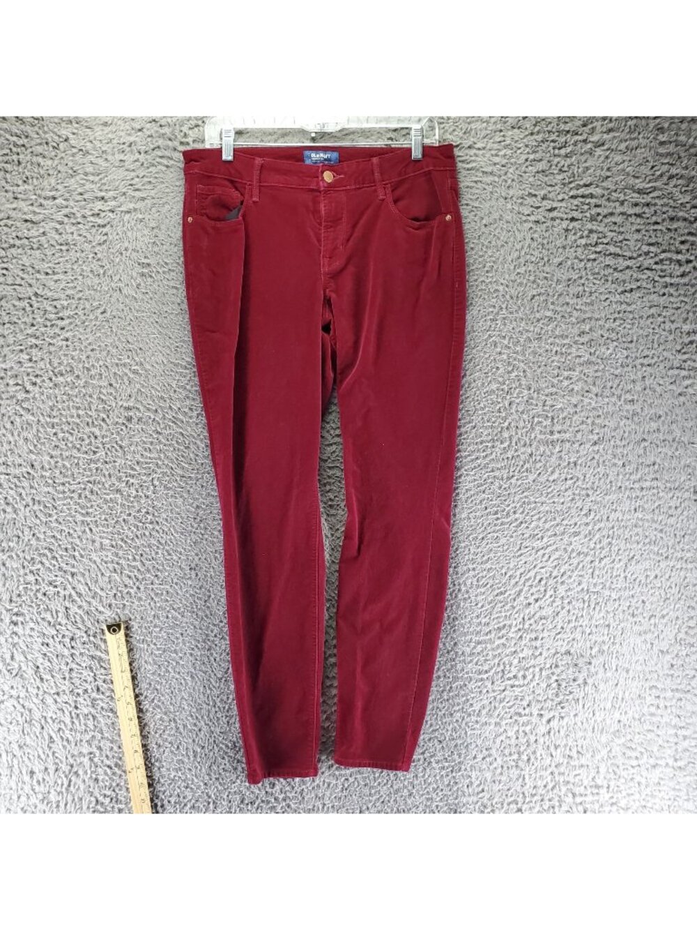 Old Navy Jeans Womens Size 12 Garnet Red Rockstar Mid-Rise Velvet Cotton Stretch